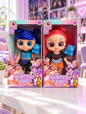 KPOP Zoey & Mira Singing Dolls with Blue Cat Accessories